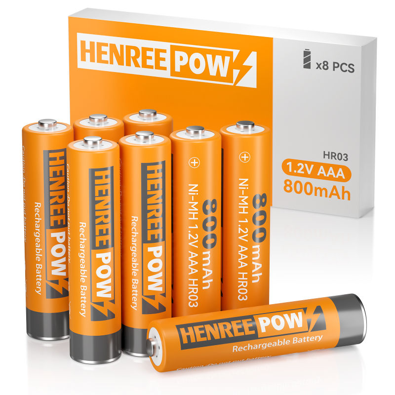 Henreepow AAA 800MAH 1,2 V High-kapacita Ni-MH Nabíjateľná batéria